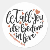 Christlich Bibelverse ✝️ Liebe Herzdesign Runder Aufkleber (Vorderseite)