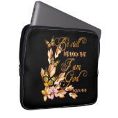 Christlich Bibelverse Psalm 46:10 Blume Schmetterl Laptopschutzhülle (Vorne Rechts)