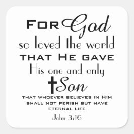 Christlich Bible Verse John 3:16 Stickers