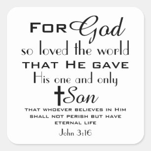Christlich Bible Verse John 3:16 Stickers