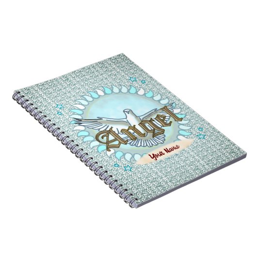 Christlich-Blauer Engel-Taube Notizblock (Rechte Seite)