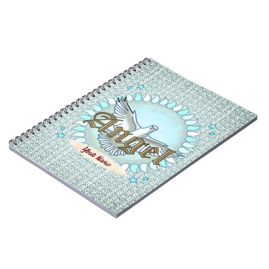 Christlich-Blauer Engel-Taube Notizblock (Linke Seite)