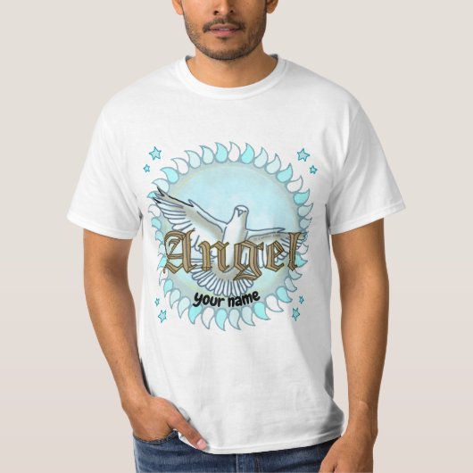 Christlich-Blauer Engel-Taube T-Shirt (Vorderseite)