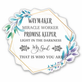 Christlich Blue Floral Wreath Aufkleber