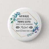 Christlich Blue Floral Wreath Button (Vorderseite)