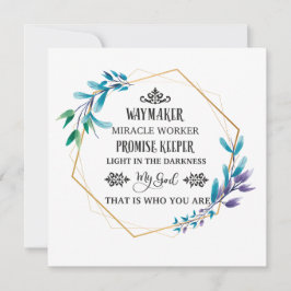 Christlich Blue Floral Wreath Dankeskarte