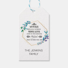 Christlich Blue Floral Wreath Geschenkanhänger