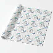 Christlich Blue Floral Wreath Geschenkpapier (Ungerollt)