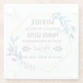 Christlich Blue Floral Wreath Glasuntersetzer (Rückseite)