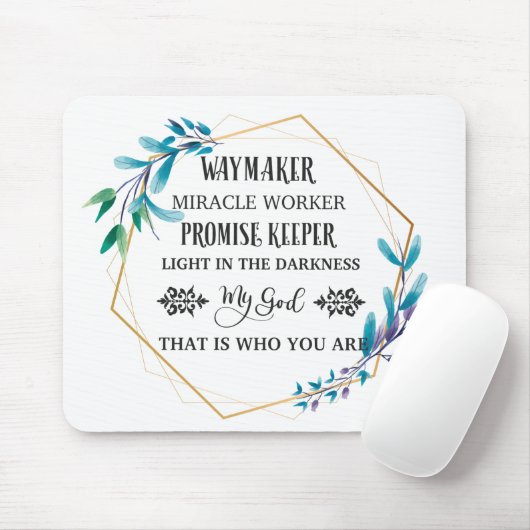 Christlich Blue Floral Wreath Mousepad (Mit Mouse)