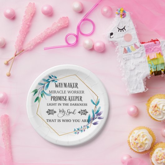 Christlich Blue Floral Wreath Pappteller (Party)