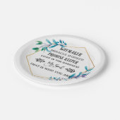 Christlich Blue Floral Wreath Pappteller (Schrägansicht)