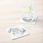 Christlich Blue Floral Wreath Rechteckiger Pappuntersetzer (Vor Ort)