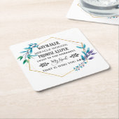 Christlich Blue Floral Wreath Rechteckiger Pappuntersetzer (angewinkelt)