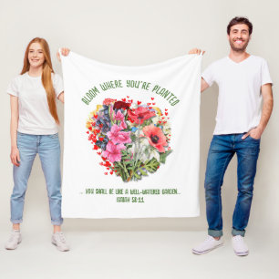 Christlich BLÜHE, WO DU GEPFLANZT BIST Floral Fleecedecke