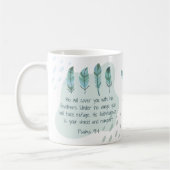 Christlich Boho Feathers Psalm 91:4 Blue Green Kaffeetasse (Links)