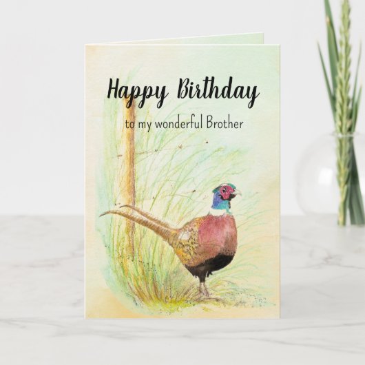 Christlich Brother Birthday Pheasant Gamebird Feiertagskarte (Vorderseite)