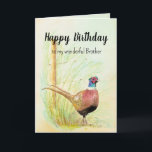 Christlich Brother Birthday Pheasant Gamebird Feiertagskarte<br><div class="desc">Christliches Gebet für die Freundin Geburtstag,  Bruder mit einem wunderschönen original Aquarell Pheasant Gamebird für diejenigen,  die Liebe Wildtiere,  Natur und Vögel</div>