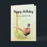 Christlich Brother Birthday Pheasant Gamebird Feiertagskarte<br><div class="desc">Christliches Gebet für die Freundin Geburtstag,  Bruder mit einem wunderschönen original Aquarell Pheasant Gamebird für diejenigen,  die Liebe Wildtiere,  Natur und Vögel</div>