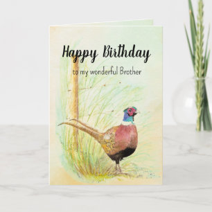 Christlich Brother Birthday Pheasant Gamebird Feiertagskarte