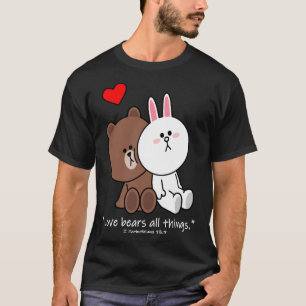 Christlich Brown Bear Cony Bunny Rabbit Liebe Bear T-Shirt