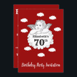Christlich Cherub Angel Happy 70. Geburtstag Rot Einladung<br><div class="desc">Passen Sie den Text auf dieser Geburtstagseinladung mit der bereitgestellten Vorlage einfach an. Teil der "Cherub" Geburtstagsreihe.</div>