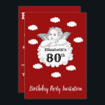 Christlich Cherub Angel Happy 80. Geburtstag Rot Einladung<br><div class="desc">Passen Sie den Text auf dieser Geburtstagseinladung mit der bereitgestellten Vorlage einfach an. Teil der "Cherub" Geburtstagsreihe.</div>