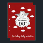 Christlich Cherub Angel Happy 90. Geburtstag Rot Einladung<br><div class="desc">Passen Sie den Text auf dieser Geburtstagseinladung mit der bereitgestellten Vorlage einfach an. Teil der "Cherub" Geburtstagsreihe.</div>
