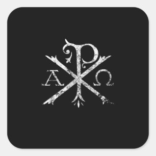 Christlich Chi Rho T - Shirt Labarum Christogram C Quadratischer Aufkleber