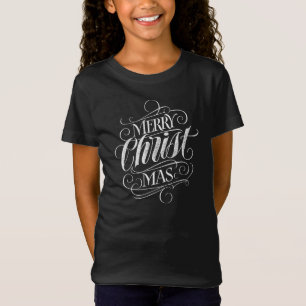 Christlich Christ Weihnachtskhalkboard Kalligrafie T-Shirt