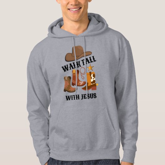 Christlich Cowboy WALK TALL MIT JESUS Hoodie (Vorderseite)