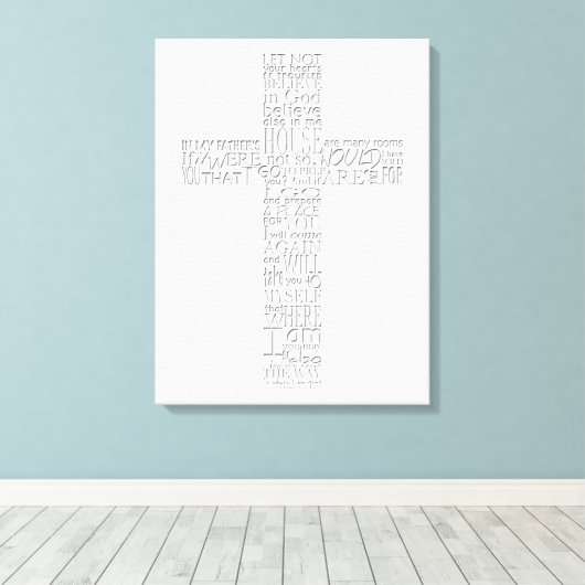 Christlich Cross Bible Verses John 14 Leinwand (Insitu (Holzboden))
