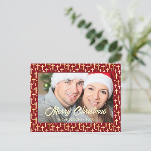Christlich Cross Custom Foto Script Weihnachten Ro (Stehend Vorderseite)