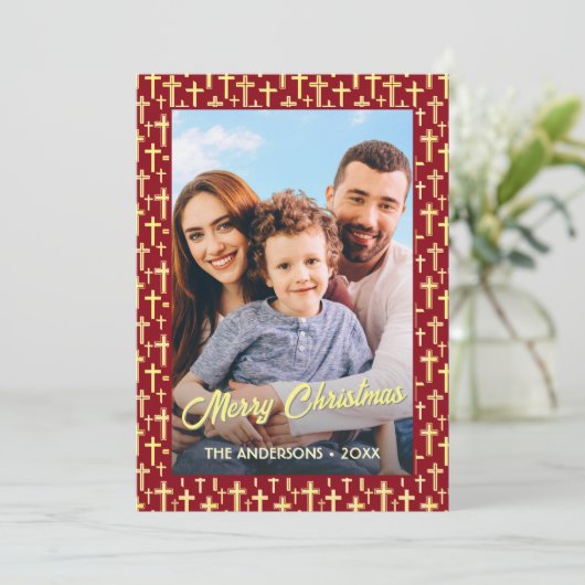 Christlich Cross Custom Foto Script Weihnachten Ro (Stehend Vorderseite)