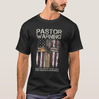 Christlich Cross USA American Flag Pastor Warnung T-Shirt