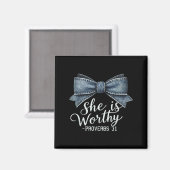 Christlich Denim Bow Shirt Irrationale Bibelreligi Magnet (Vorderseite/Rückseite)