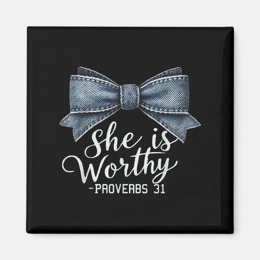 Christlich Denim Bow Shirt Irrationale Bibelreligi Magnet (Vorne)