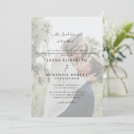 Christlich Der Herr hat uns zusammengebracht Foto Einladung (Stehend Vorderseite)