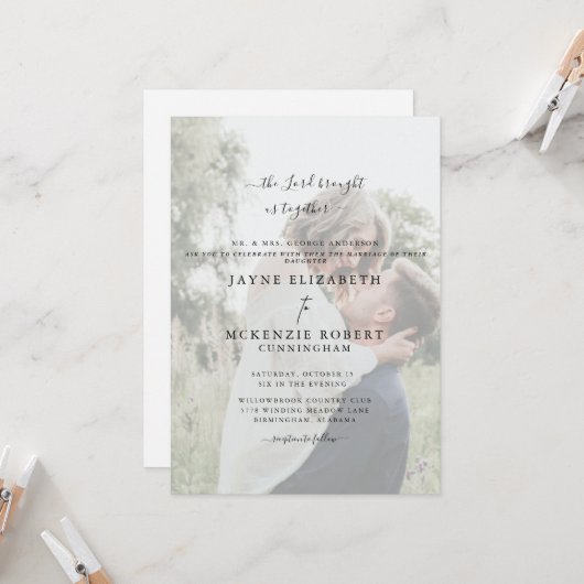 Christlich Der Herr hat uns zusammengebracht Foto Einladung (Vorderseite/Rückseite Beispiel)