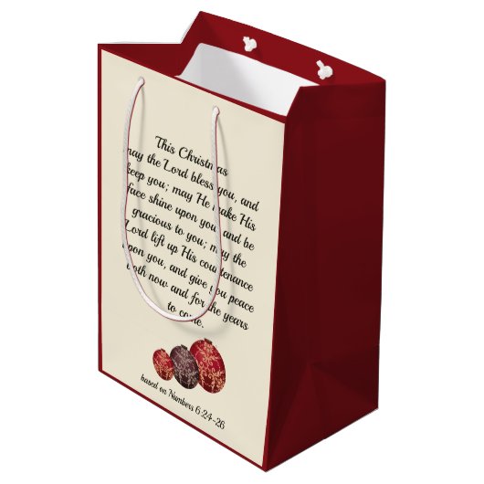 Christlich | DER HERRLICHE BEGEISTERT SIE | Christ Mittlere Geschenktüte (Rückseite Schrägansicht)