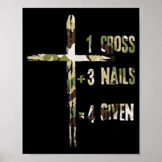 Christlich Ein Kreuz Plus Drei Nägel Gleich Vergeb Poster