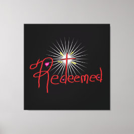 Christlich "eingelöst" mit Cross Black Leinwanddruck