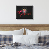 Christlich "eingelöst" mit Cross Black Leinwanddruck (Insitu (Schlafzimmer))
