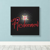 Christlich "eingelöst" mit Cross Black Leinwanddruck (Insitu (Holzboden))