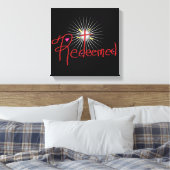 Christlich "eingelöst" mit Cross Black Leinwanddruck (Insitu (Schlafzimmer))
