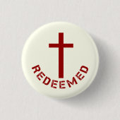 Christlich eingelöstes Rotes Kreuz und Textdesign Button (Vorderseite)