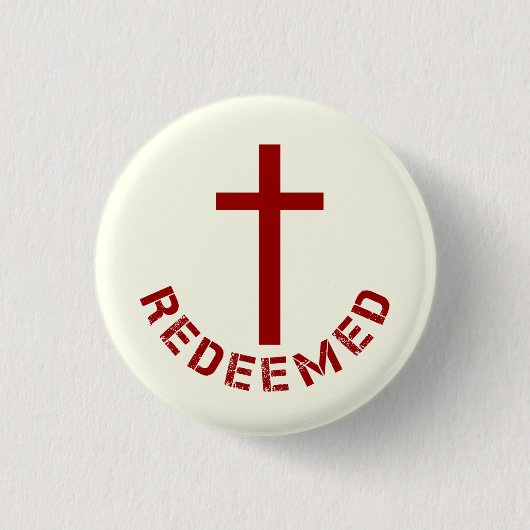 Christlich eingelöstes Rotes Kreuz und Textdesign Button (Vorderseite)