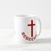 Christlich eingelöstes Rotes Kreuz und Textdesign Kaffeetasse (VorderseiteRechts)