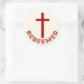 Christlich eingelöstes Rotes Kreuz und Textdesign Runder Aufkleber (Tasche)