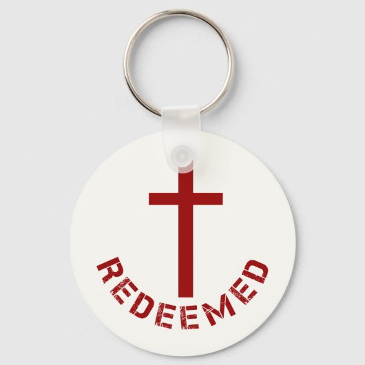 Christlich eingelöstes Rotes Kreuz und Textdesign Schlüsselanhänger (Vorderseite)